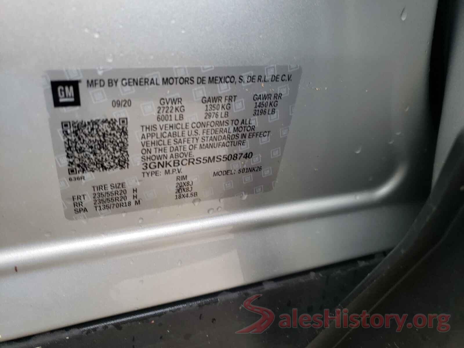 3GNKBCRS5MS508740 2021 CHEVROLET BLAZER