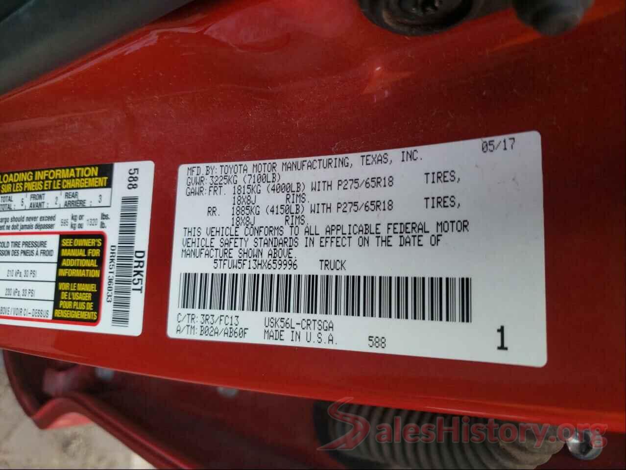 5TFUW5F13HX659996 2017 TOYOTA TUNDRA