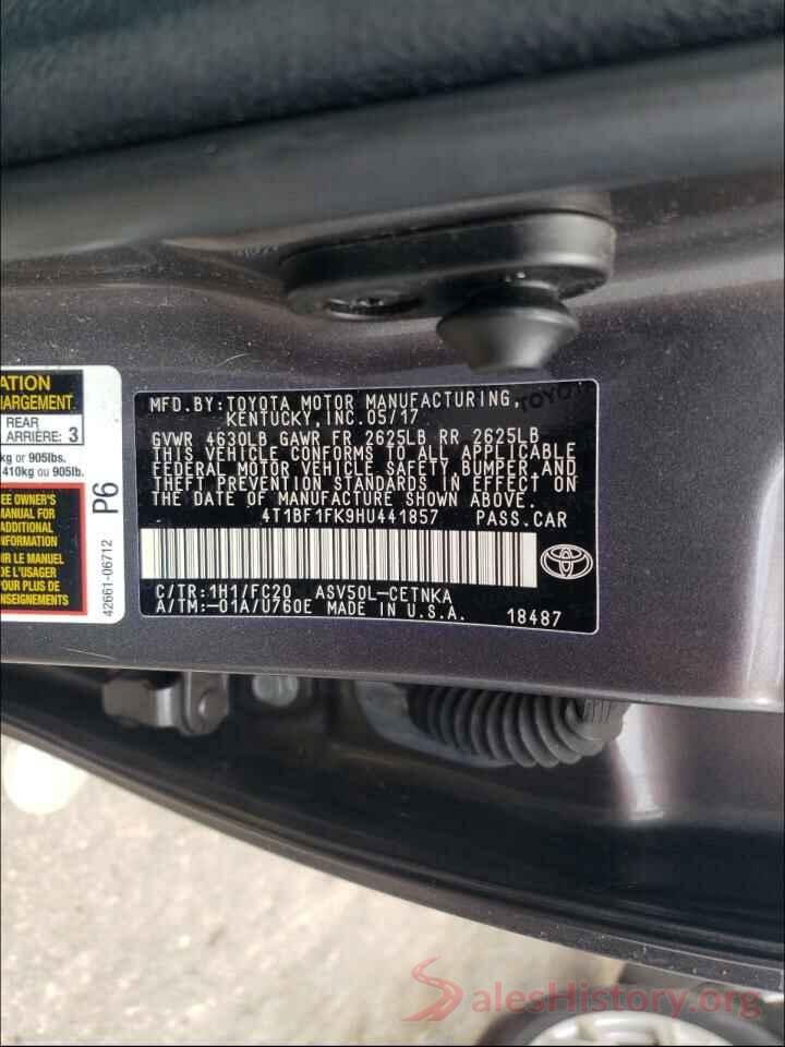 4T1BF1FK9HU441857 2017 TOYOTA CAMRY