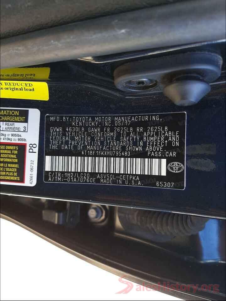 4T1BF1FKXHU795483 2017 TOYOTA CAMRY