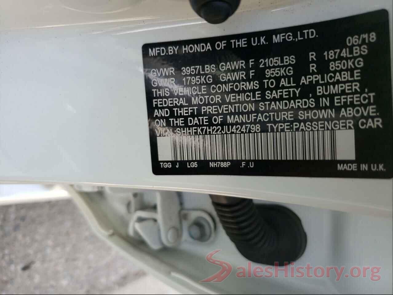 SHHFK7H22JU424798 2018 HONDA CIVIC