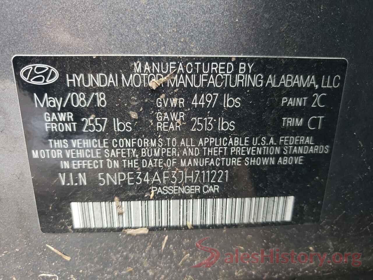 5NPE34AF3JH711221 2018 HYUNDAI SONATA