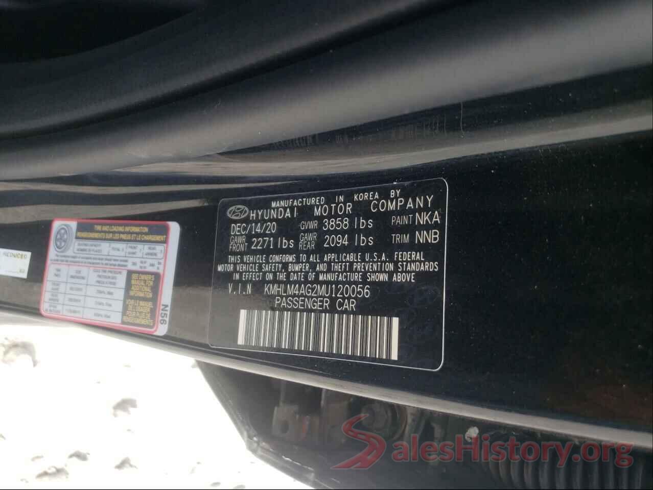 KMHLM4AG2MU120056 2021 HYUNDAI ELANTRA