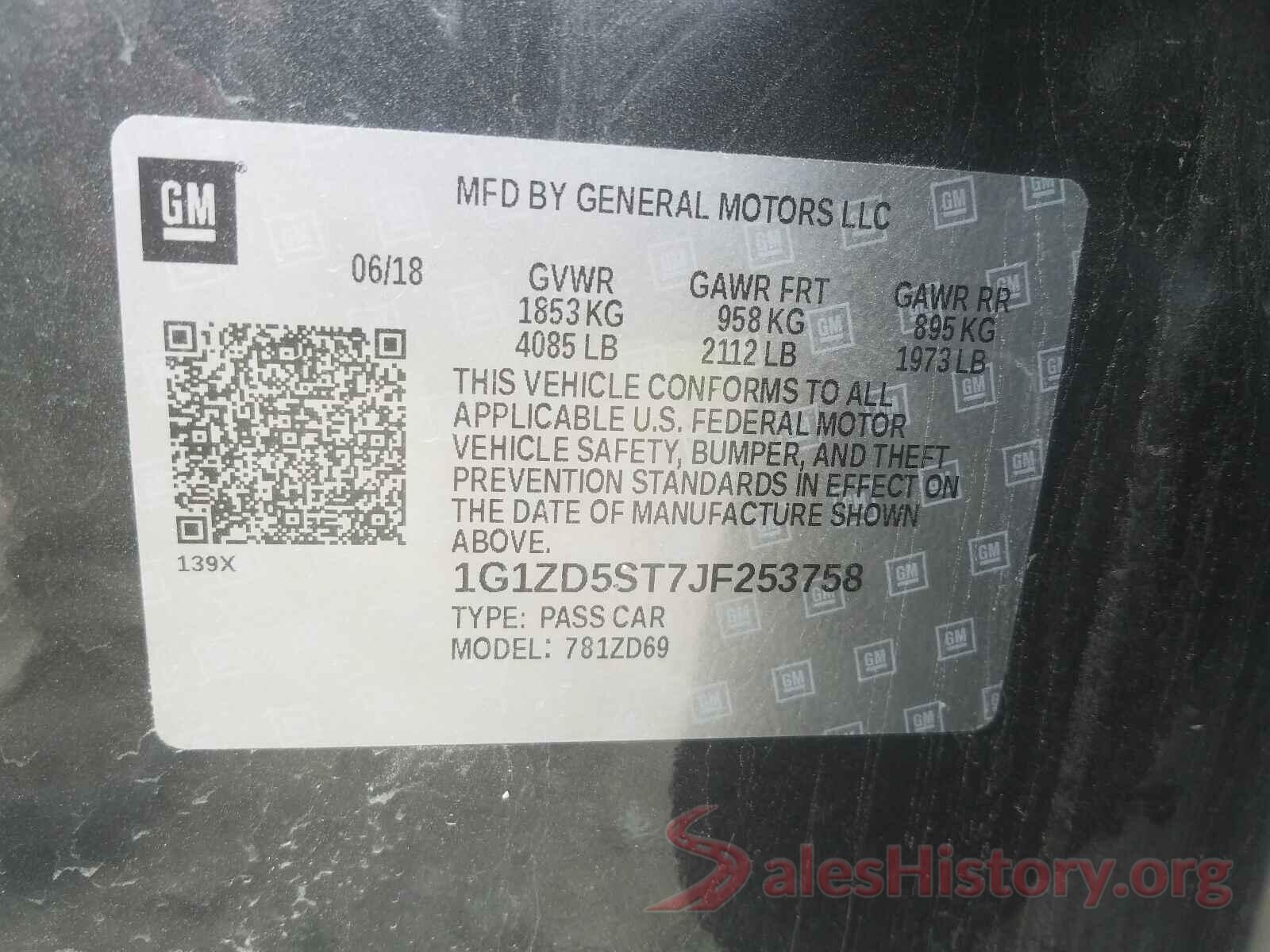 1G1ZD5ST7JF253758 2018 CHEVROLET MALIBU