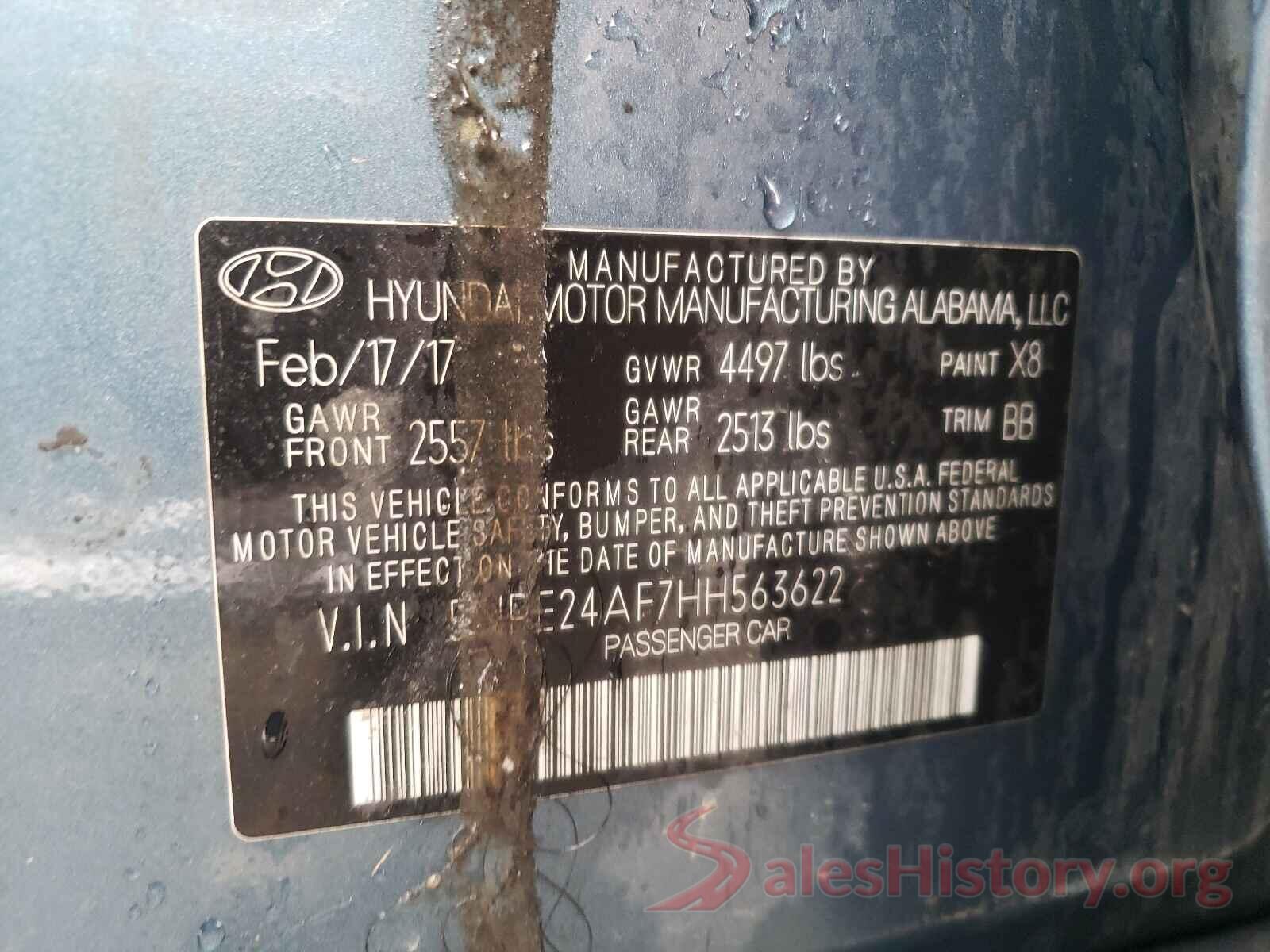 5NPE24AF7HH563622 2017 HYUNDAI SONATA