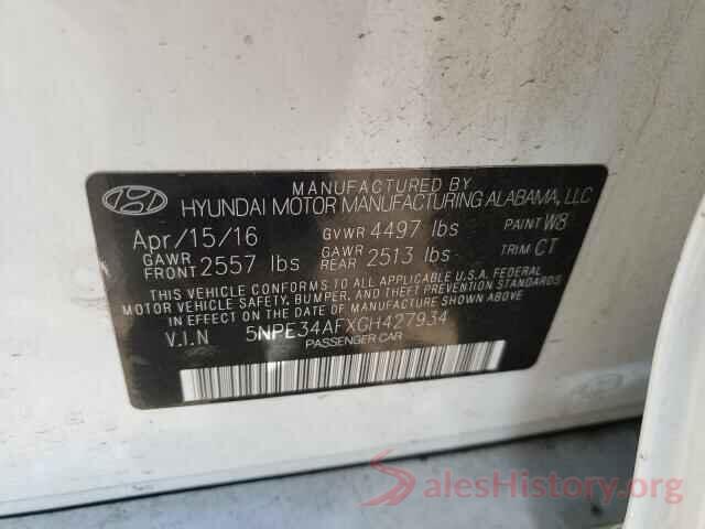 5NPE34AFXGH427934 2016 HYUNDAI SONATA