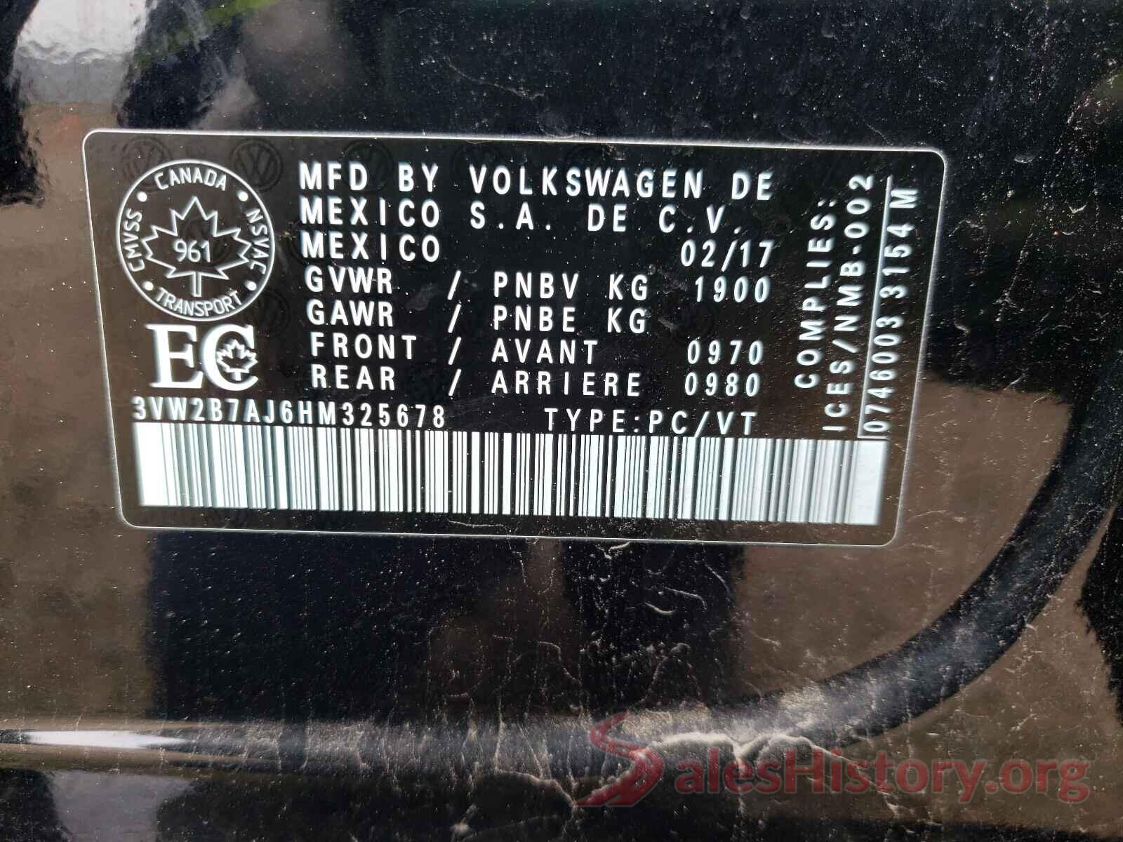 3VW2B7AJ6HM325678 2017 VOLKSWAGEN JETTA