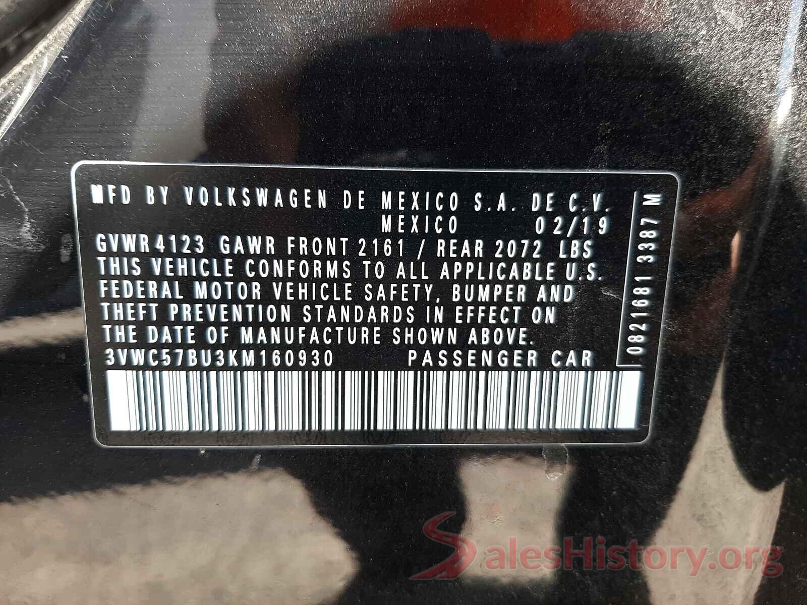 3VWC57BU3KM160930 2019 VOLKSWAGEN JETTA