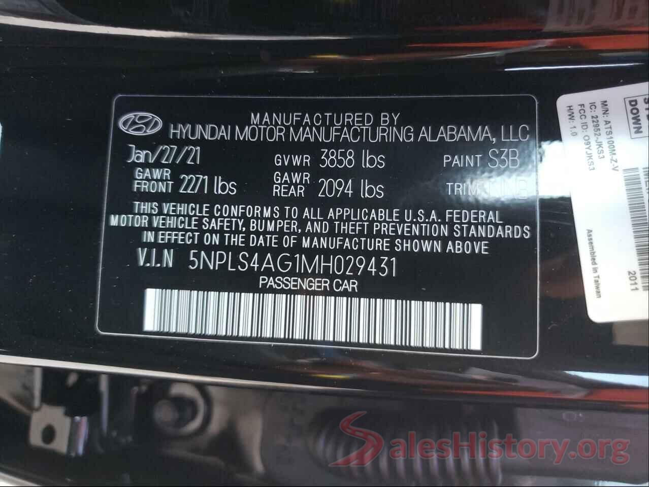 5NPLS4AG1MH029431 2021 HYUNDAI ELANTRA