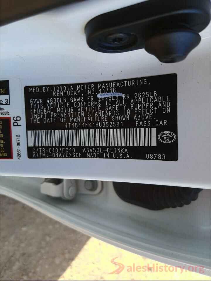 4T1BF1FK1HU352591 2017 TOYOTA CAMRY