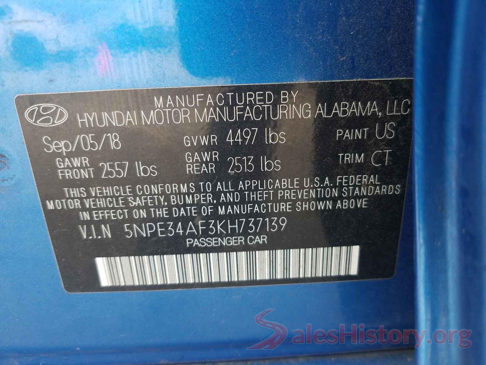 5NPE34AF3KH737139 2019 HYUNDAI SONATA