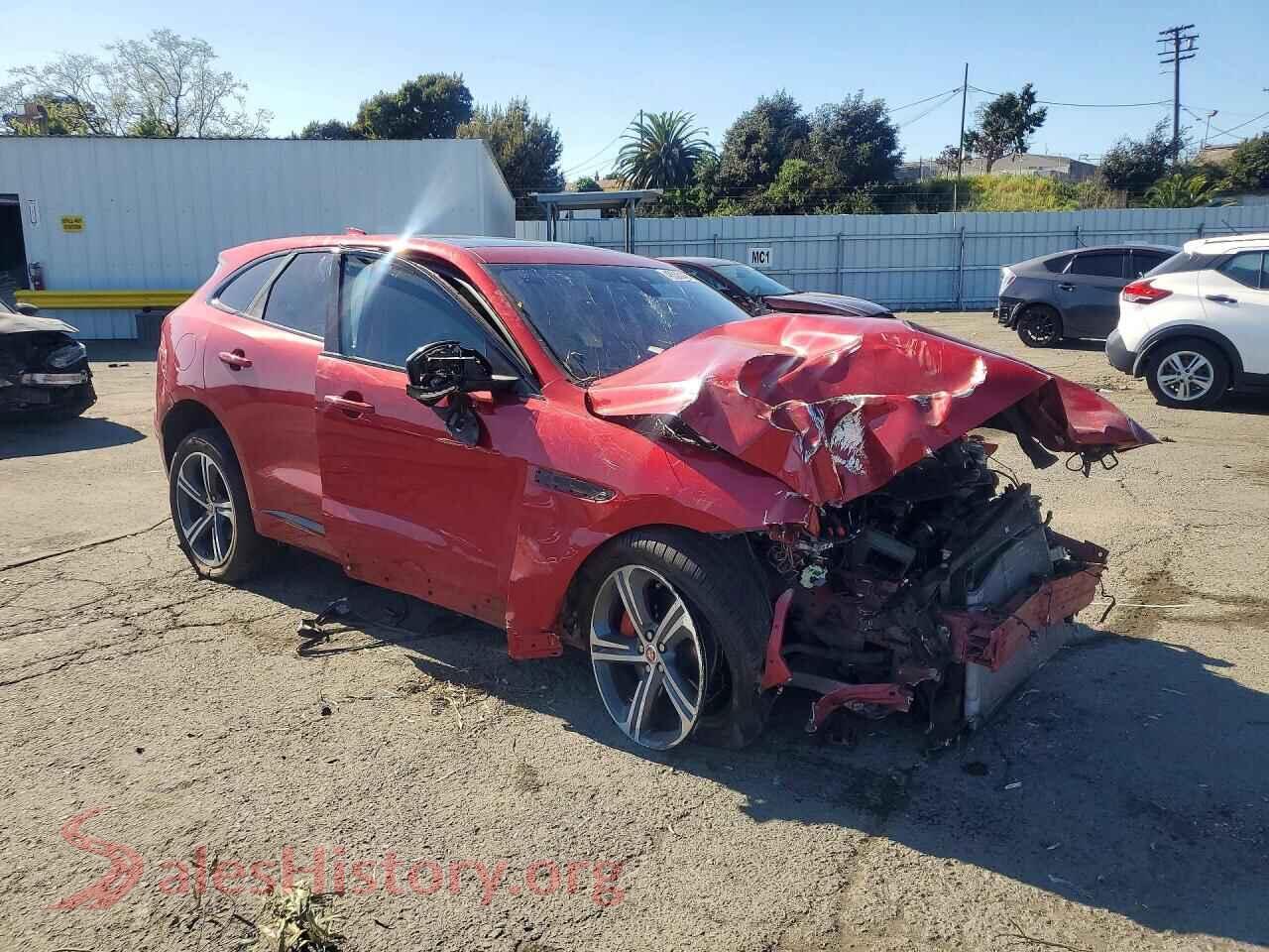 2017 JAGUAR F-PACE VIN SADCM2BV6HA083658, rear 3/4 view