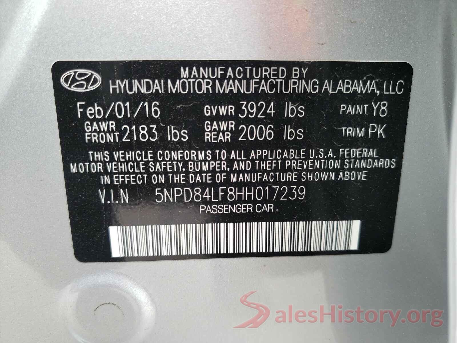 5NPD84LF8HH017239 2017 HYUNDAI ELANTRA