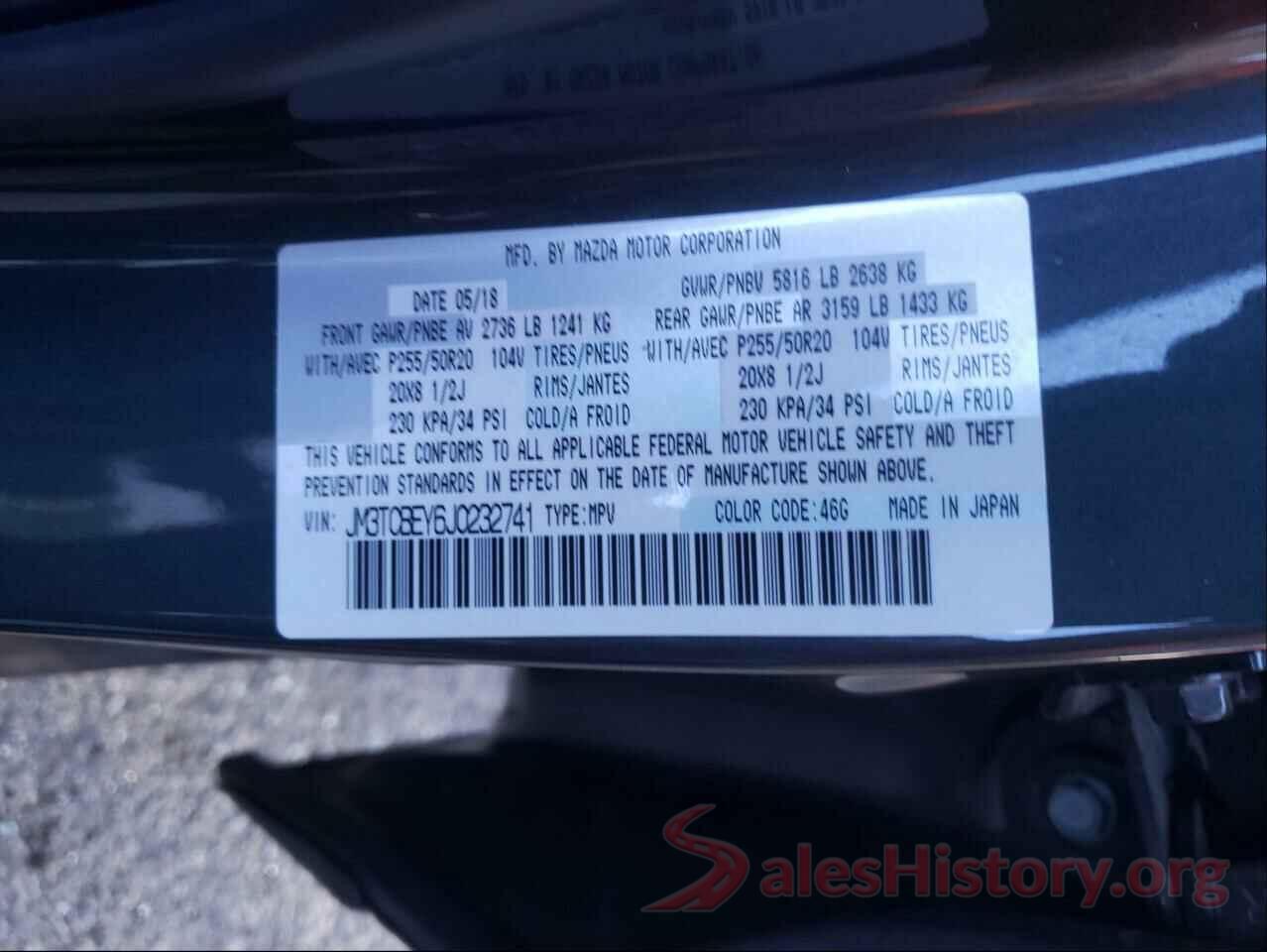 JM3TCBEY6J0232741 2018 MAZDA CX-9