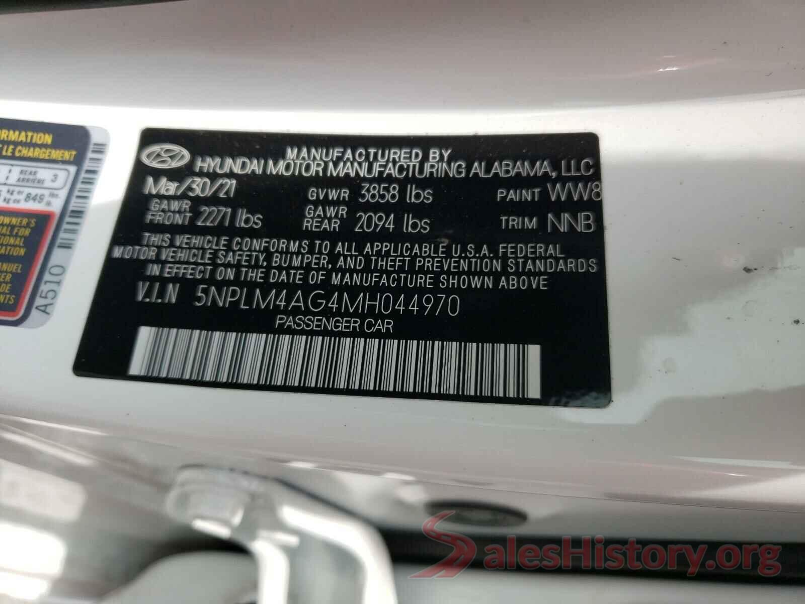 5NPLM4AG4MH044970 2021 HYUNDAI ELANTRA