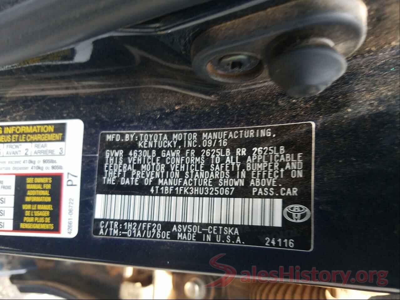 4T1BF1FK3HU325067 2017 TOYOTA CAMRY