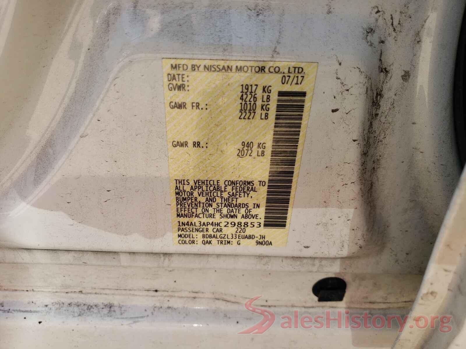 1N4AL3AP4HC298853 2017 NISSAN ALTIMA