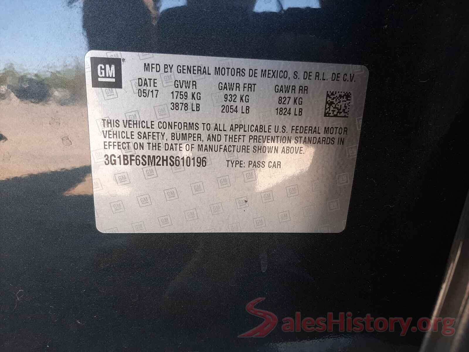 3G1BF6SM2HS610196 2017 CHEVROLET CRUZE