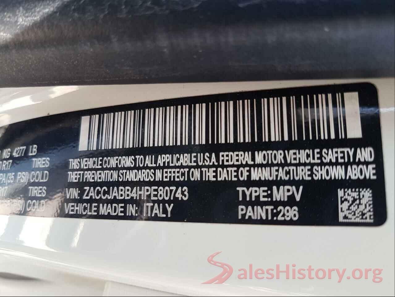 ZACCJABB4HPE80743 2017 JEEP RENEGADE