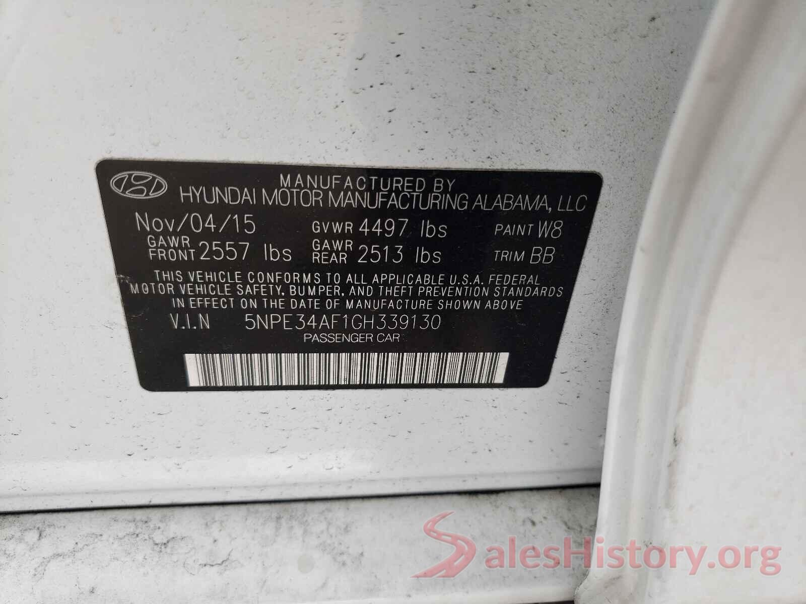 5NPE34AF1GH339130 2016 HYUNDAI SONATA