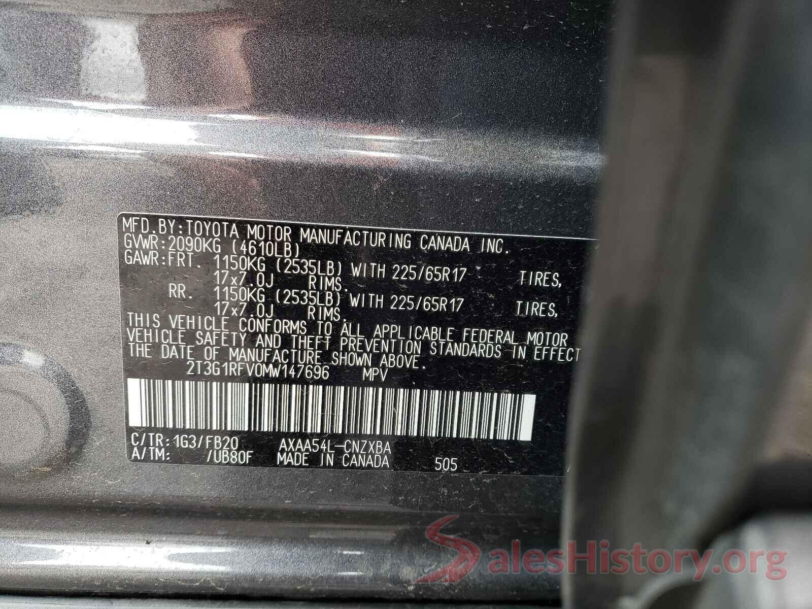 2T3G1RFV0MW147696 2021 TOYOTA RAV4