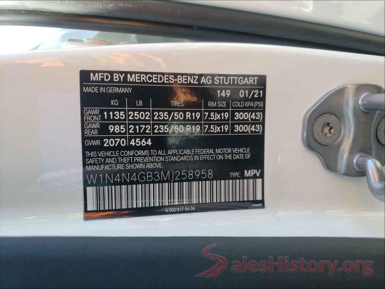 W1N4N4GB3MJ258958 2021 MERCEDES-BENZ GLA-CLASS