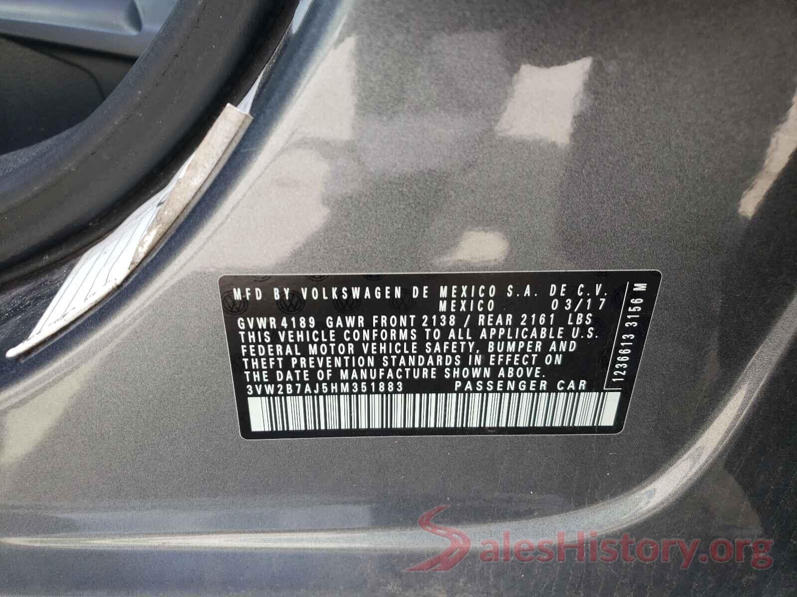 3VW2B7AJ5HM351883 2017 VOLKSWAGEN JETTA