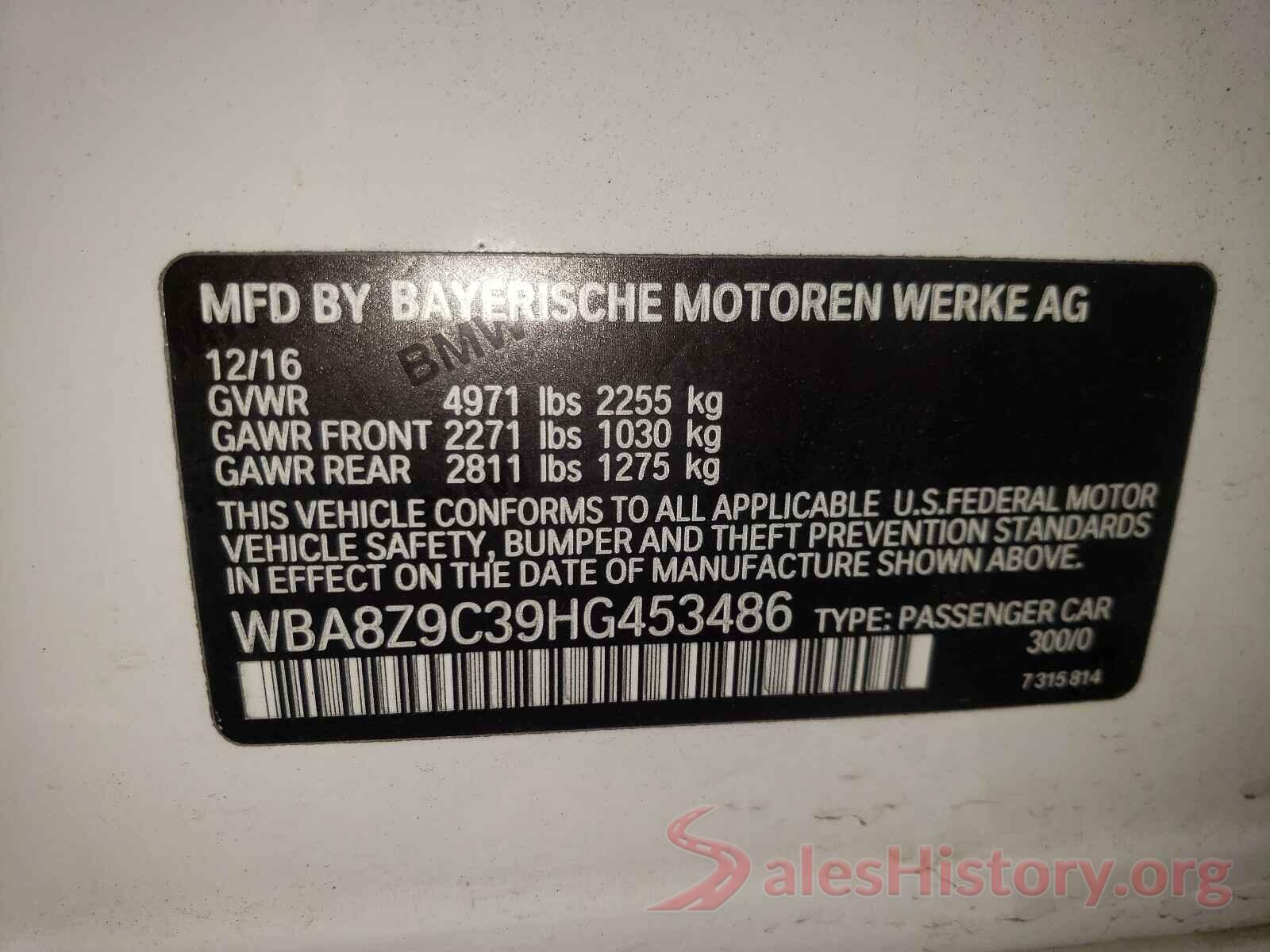 WBA8Z9C39HG453486 2017 BMW 3 SERIES