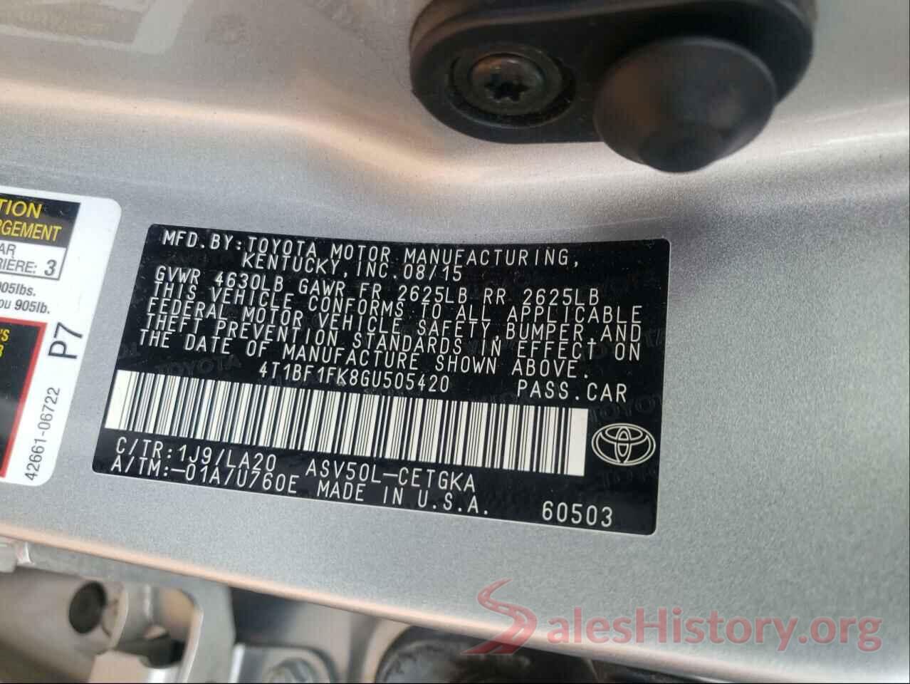 4T1BF1FK8GU505420 2016 TOYOTA CAMRY