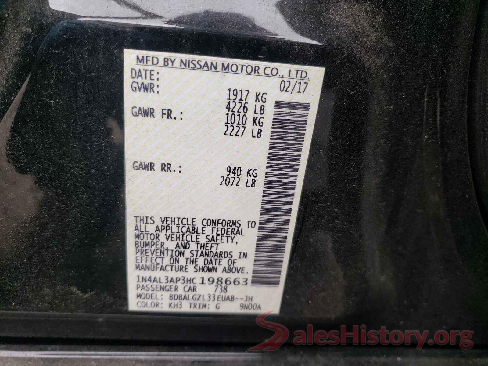 1N4AL3AP3HC198663 2017 NISSAN ALTIMA