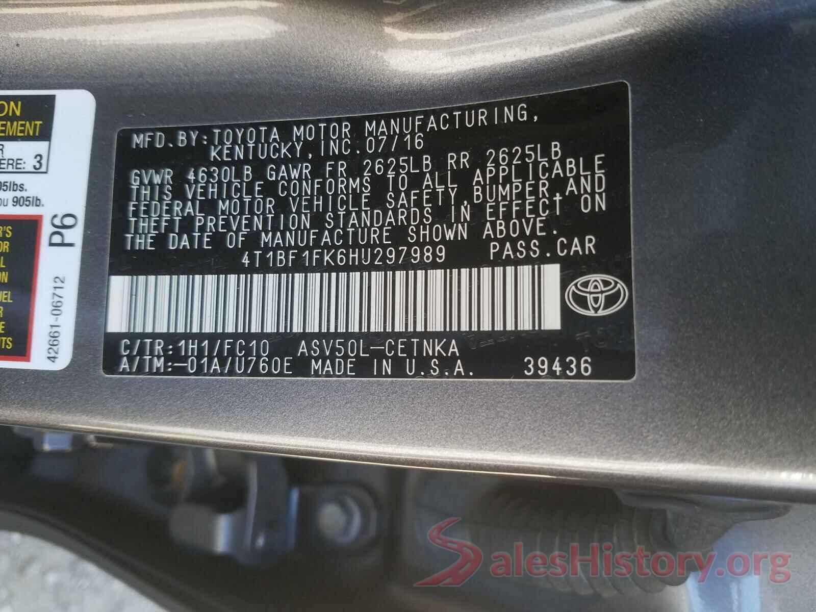 4T1BF1FK6HU297989 2017 TOYOTA CAMRY