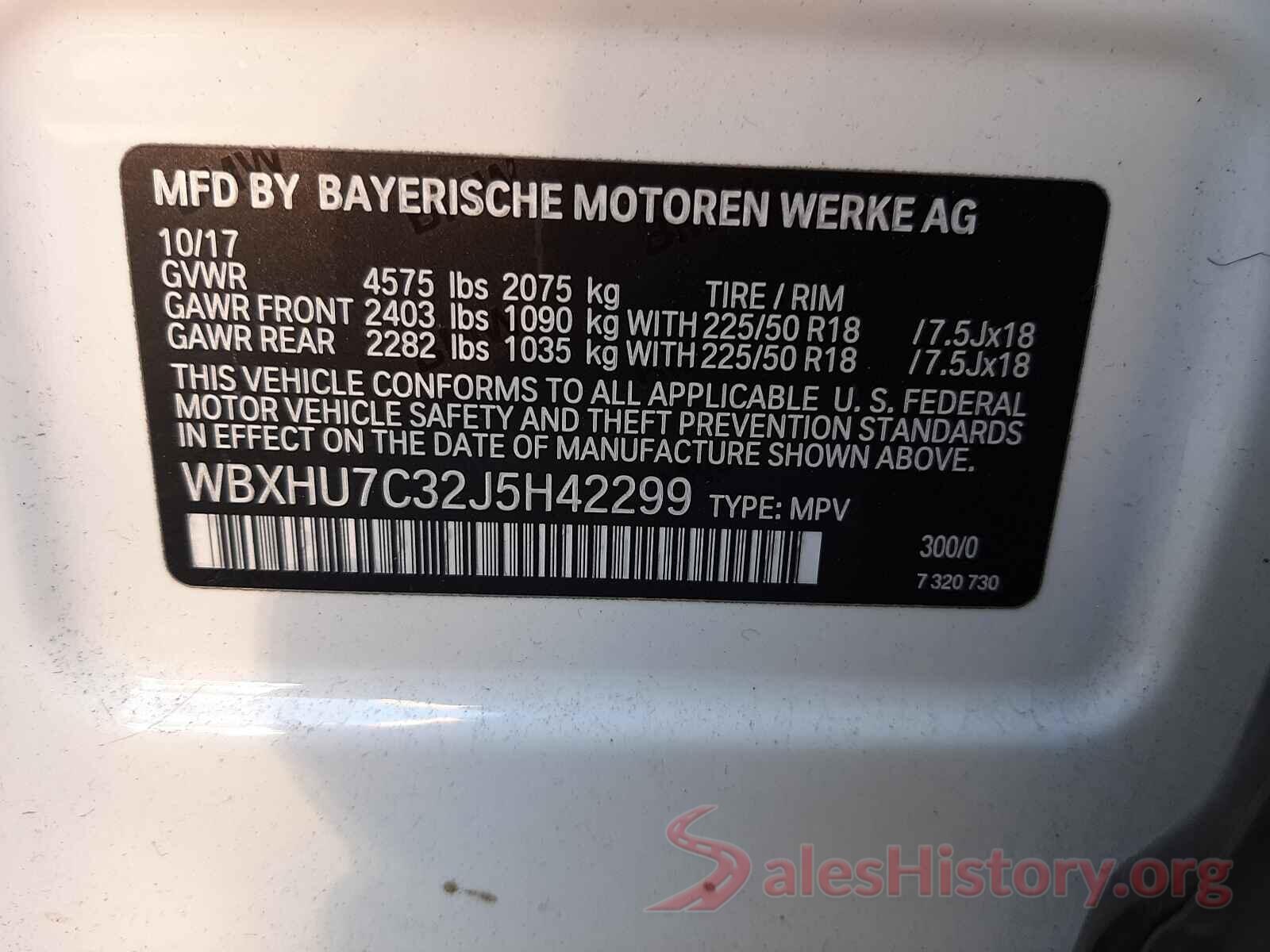 WBXHU7C32J5H42299 2018 BMW X1