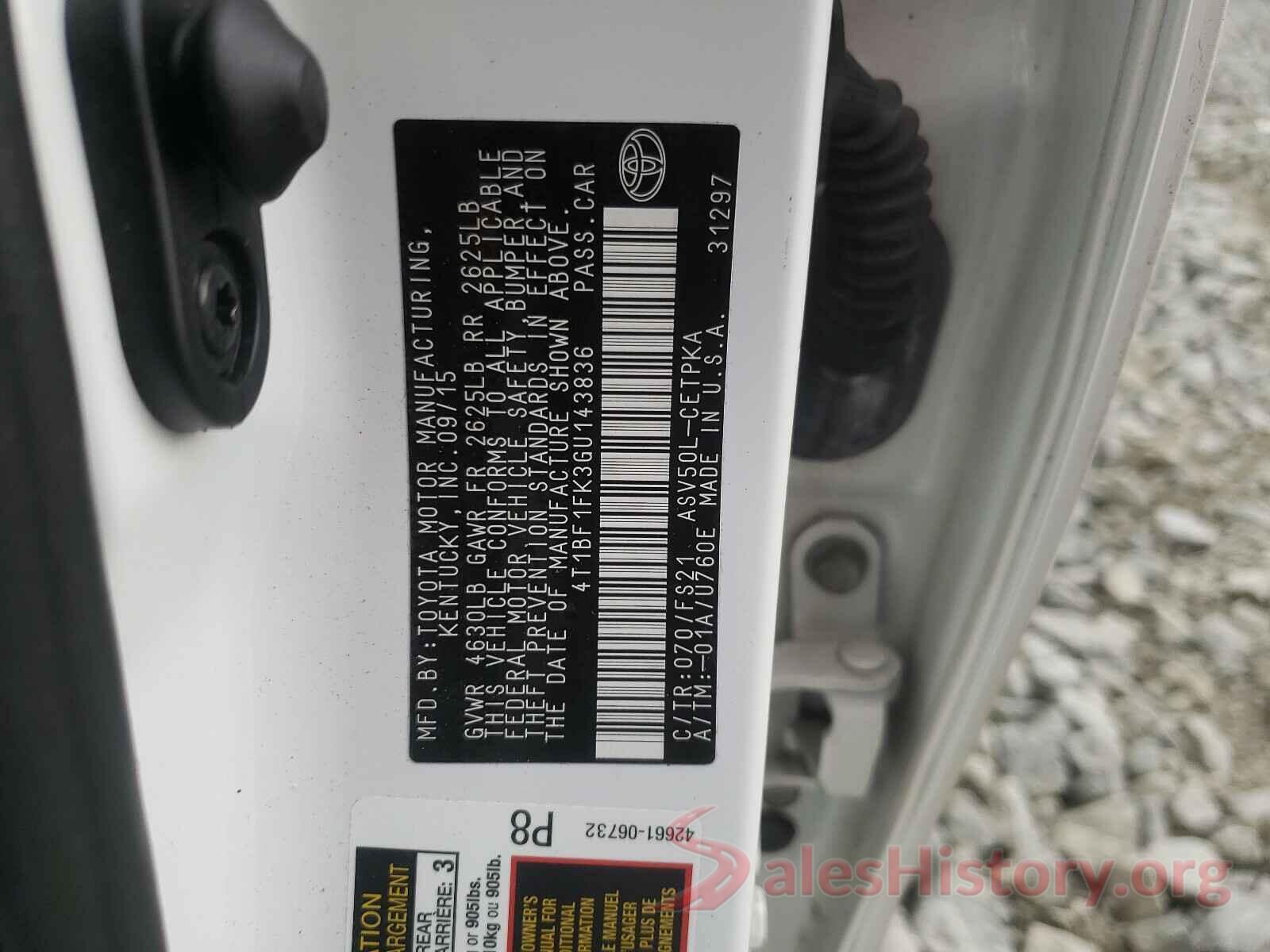 4T1BF1FK3GU143836 2016 TOYOTA CAMRY