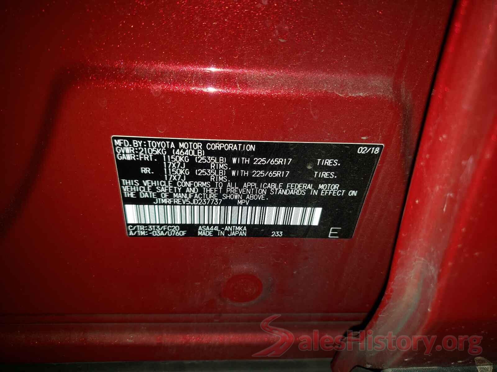 JTMRFREV5JD237737 2018 TOYOTA RAV4