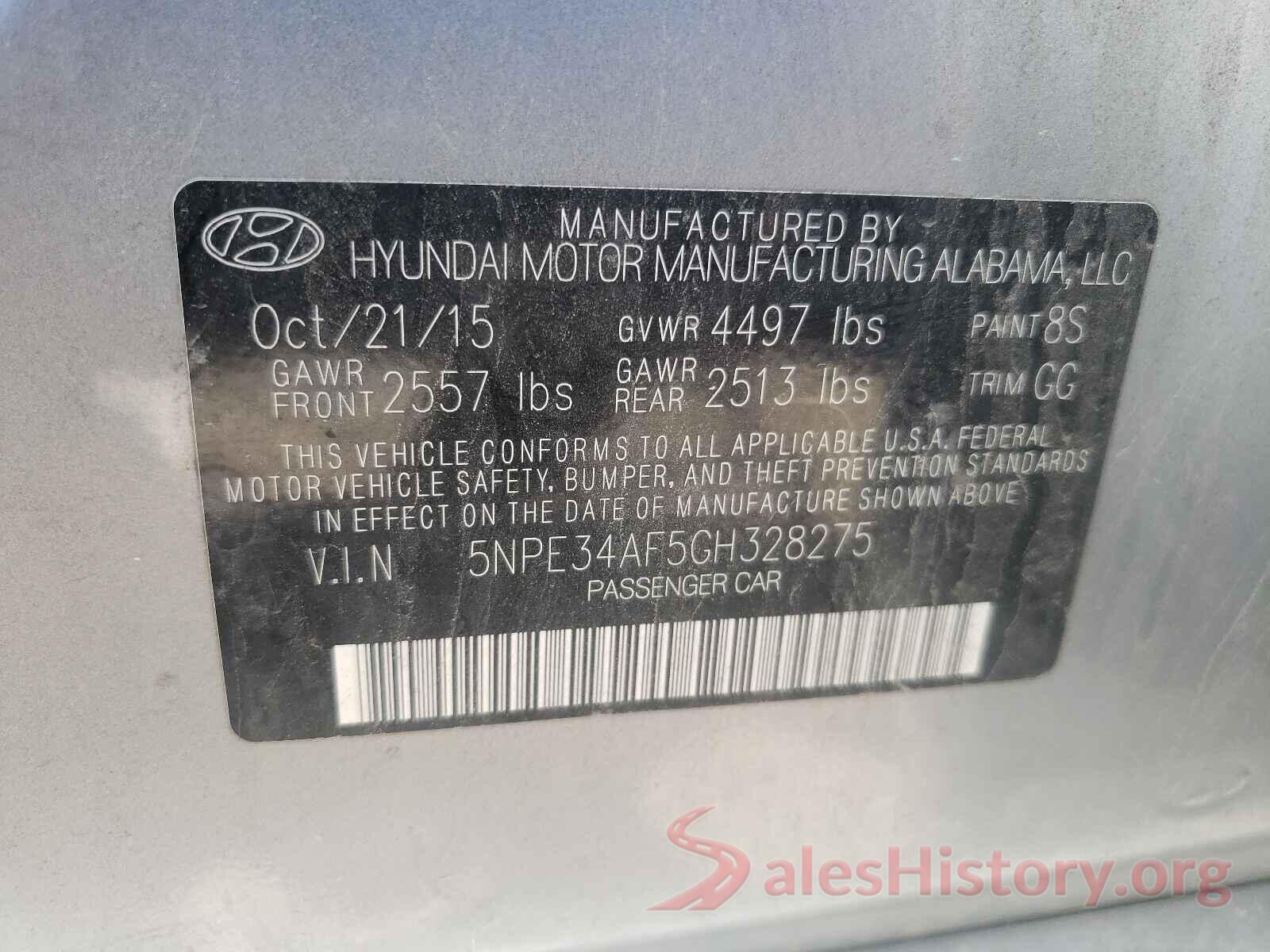 5NPE34AF5GH328275 2016 HYUNDAI SONATA