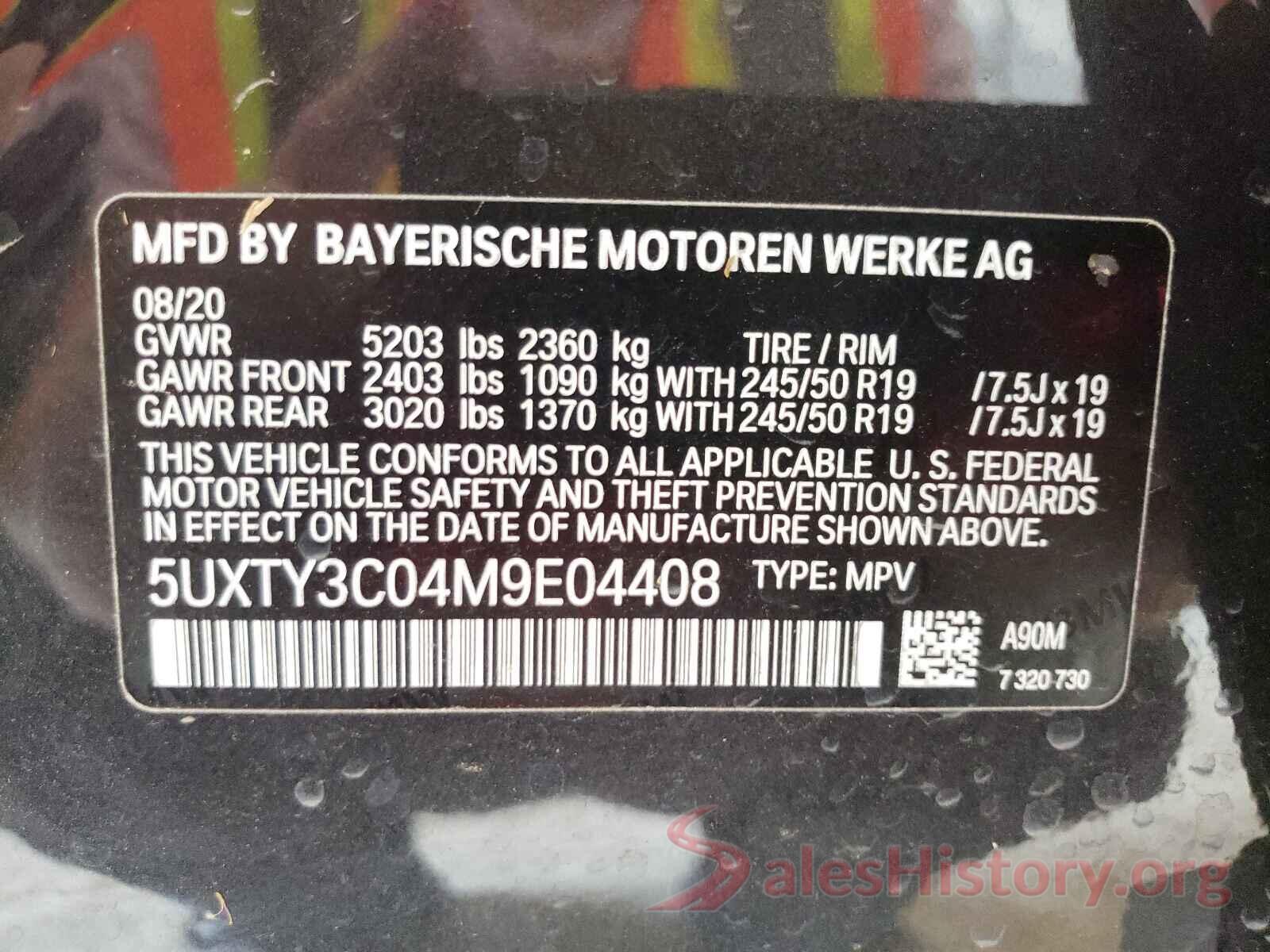 5UXTY3C04M9E04408 2021 BMW X3