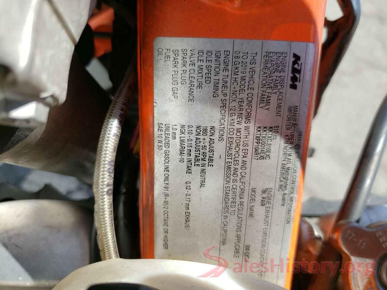 VBKEXL409KM421657 2019 KTM MOTORCYCLE