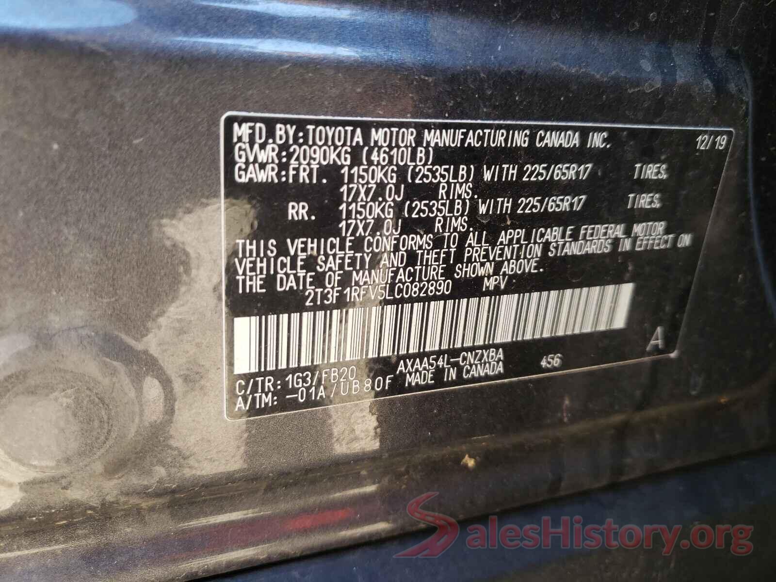 2T3F1RFV5LC082890 2020 TOYOTA RAV4