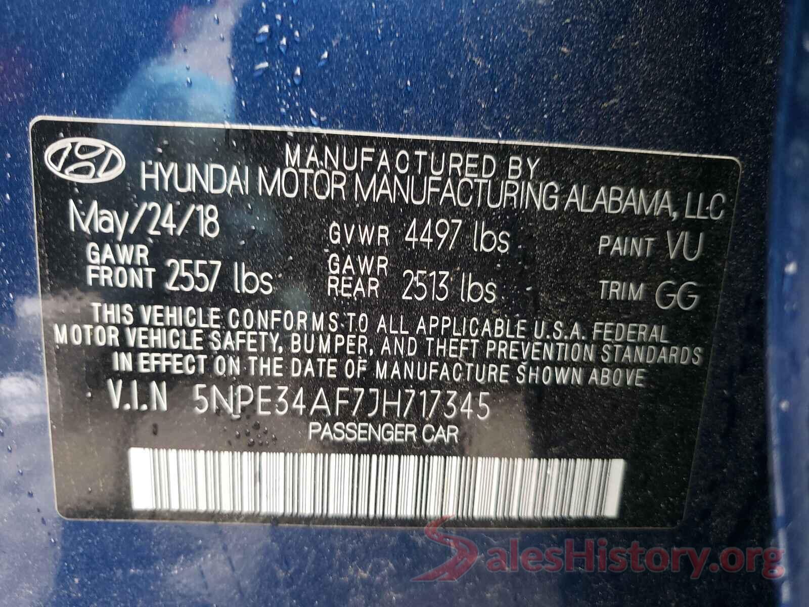 5NPE34AF7JH717345 2018 HYUNDAI SONATA