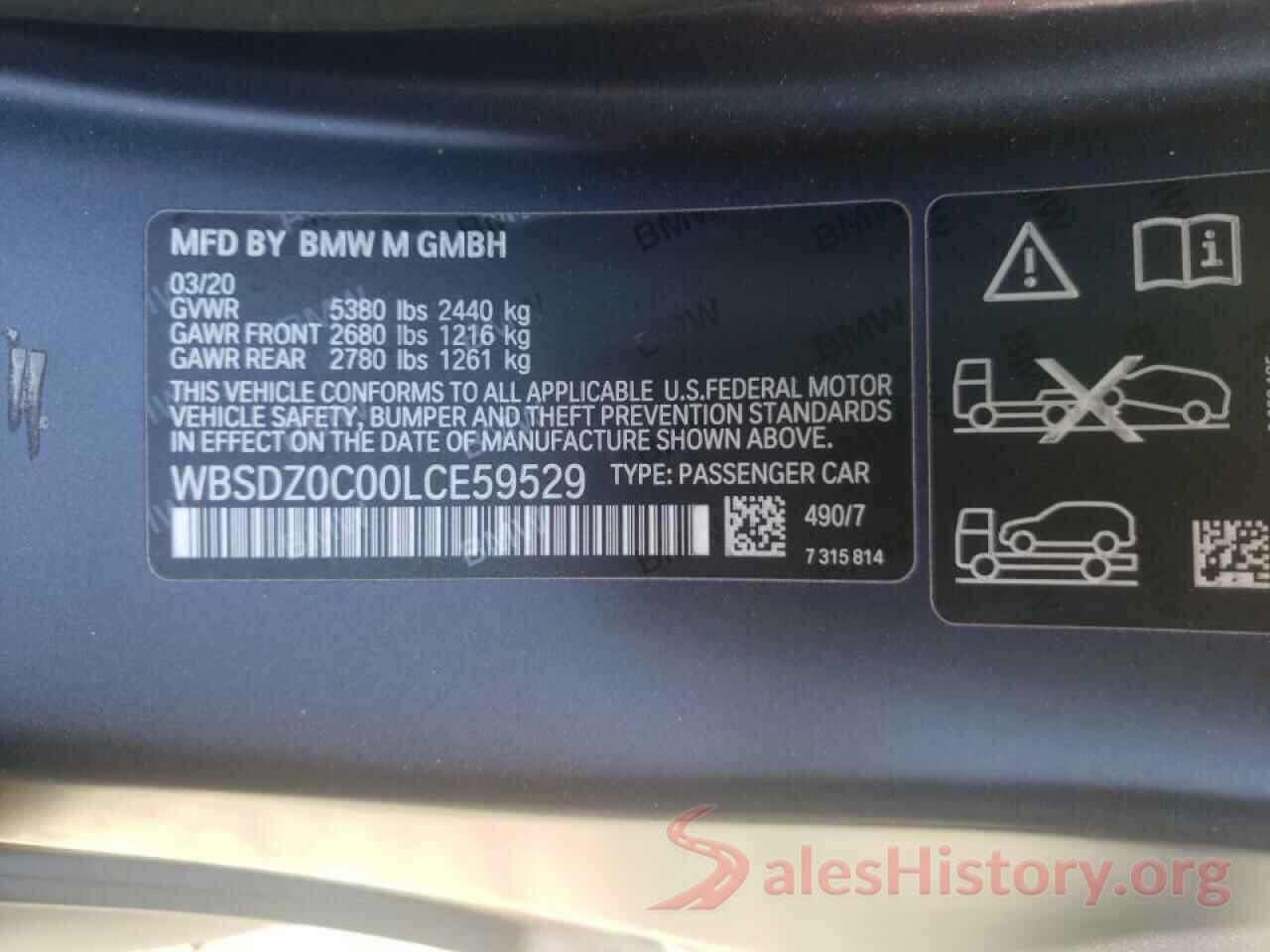 WBSDZ0C00LCE59529 2020 BMW M8