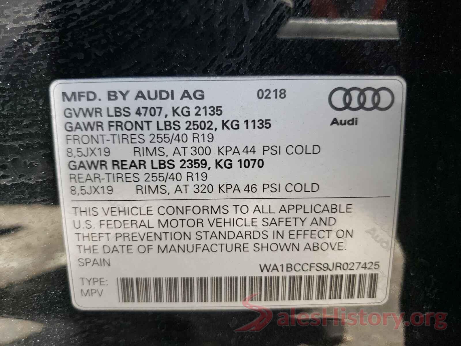 WA1BCCFS9JR027425 2018 AUDI Q3