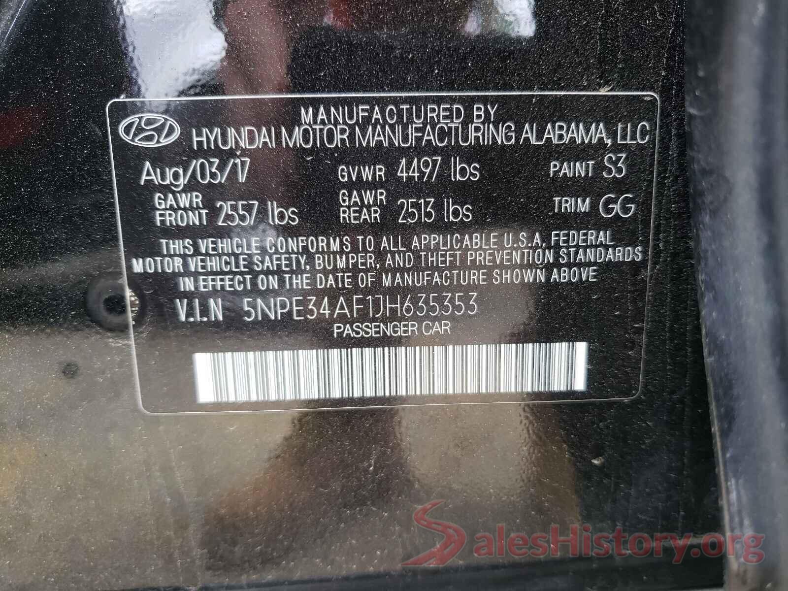 5NPE34AF1JH635353 2018 HYUNDAI SONATA