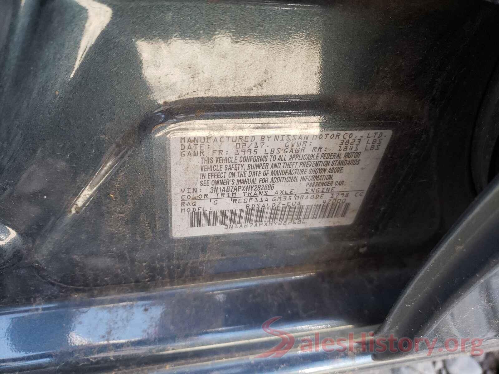 3N1AB7APXHY282686 2017 NISSAN SENTRA