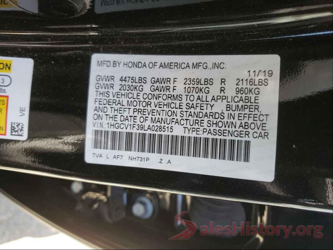 1HGCV1F39LA028515 2020 HONDA ACCORD