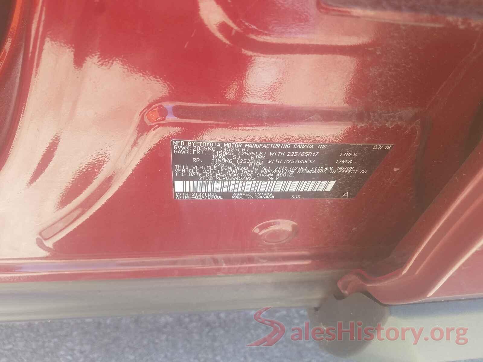 2T3ZFREV6JW457925 2018 TOYOTA RAV4