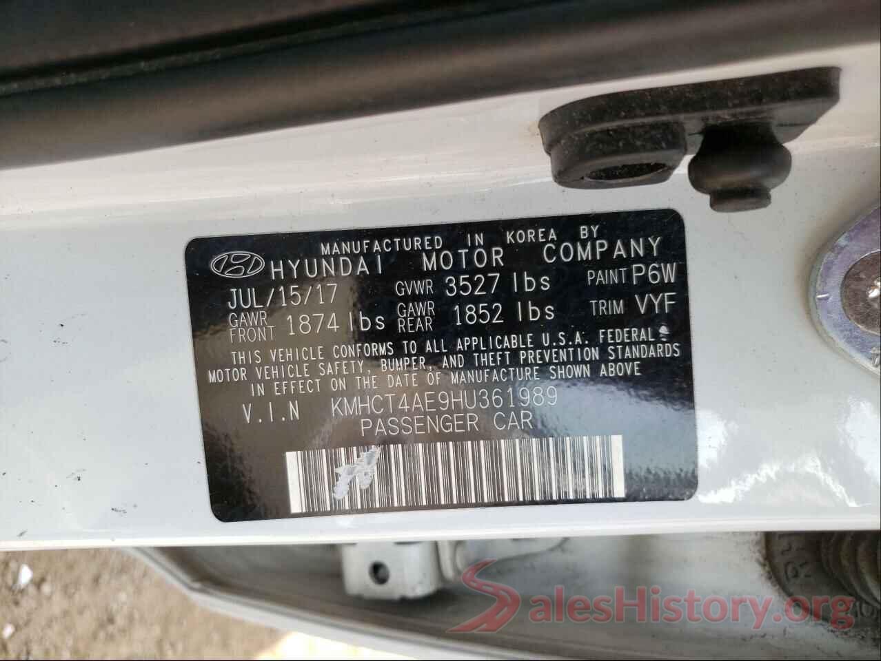 KMHCT4AE9HU361989 2017 HYUNDAI ACCENT