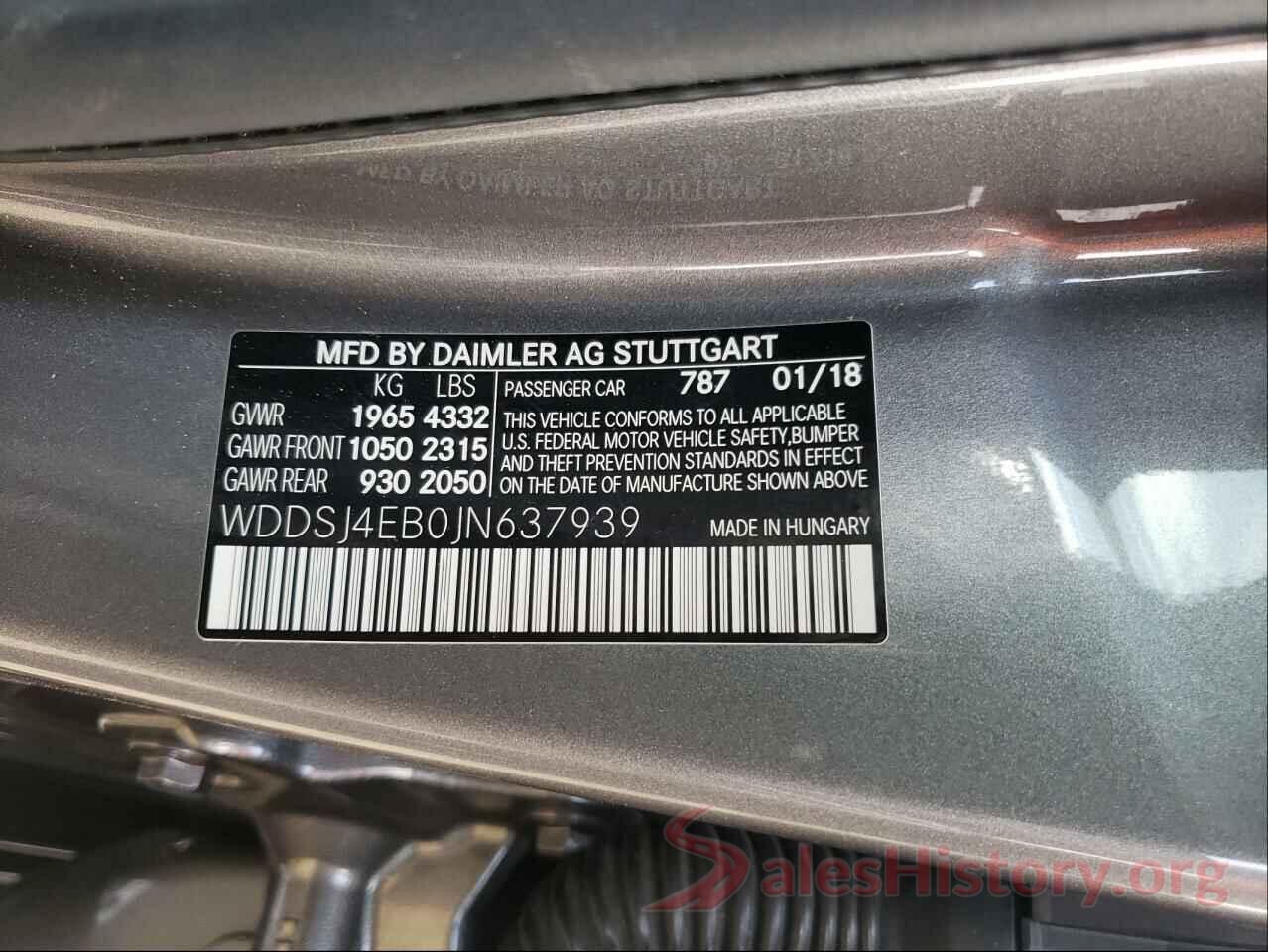 WDDSJ4EB0JN637939 2018 MERCEDES-BENZ C CLASS