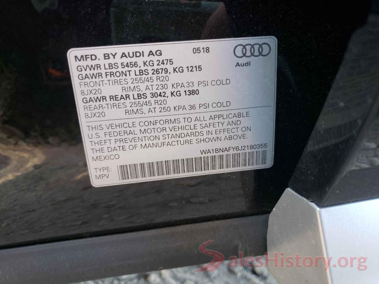 WA1BNAFY6J2180355 2018 AUDI Q5