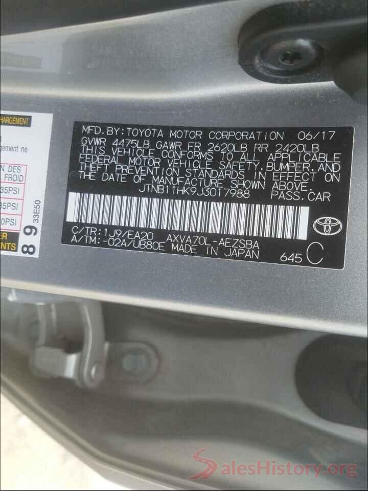 JTNB11HK9J3017988 2018 TOYOTA CAMRY