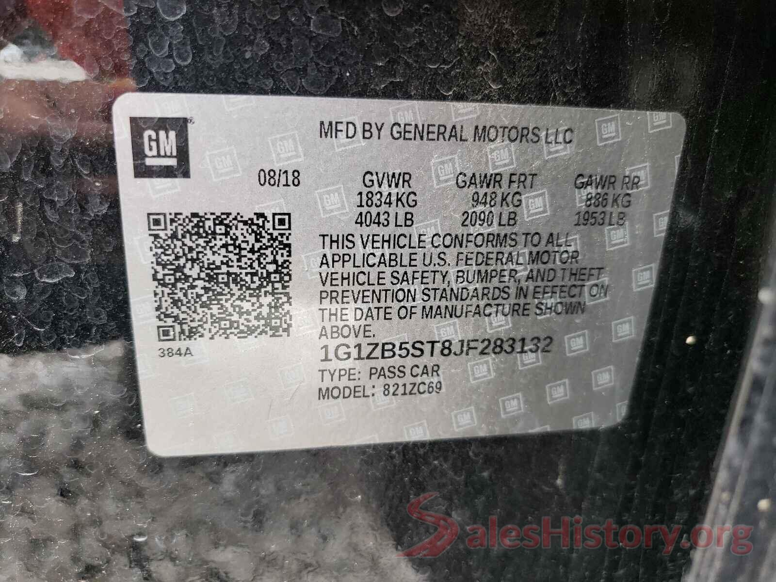 1G1ZB5ST8JF283132 2018 CHEVROLET MALIBU